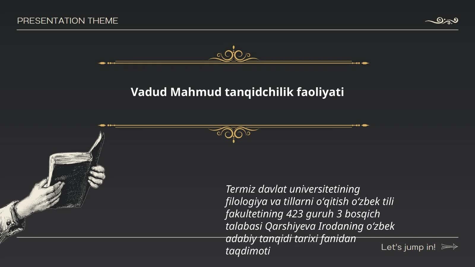 Vadud Mahmud tanqidchilik faoliyati 1