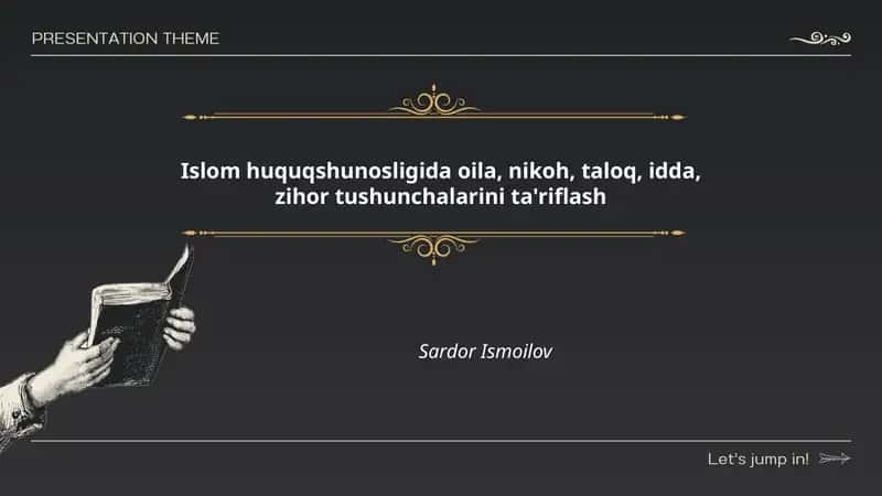 Islom huquqshunosligida oila, nikoh, taloq, idda, zihor tushunchalarini ta'riflash 1