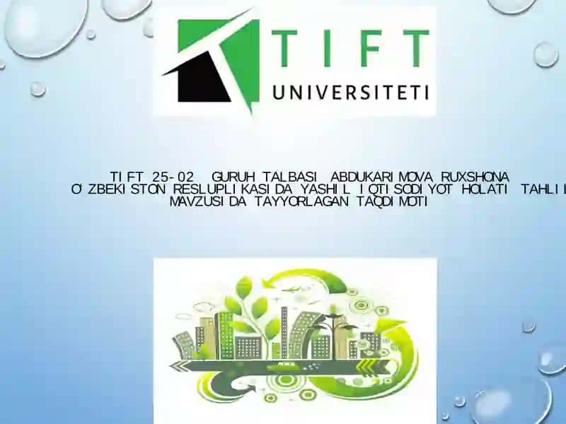 Yashil iqtisodiyot modeli 1
