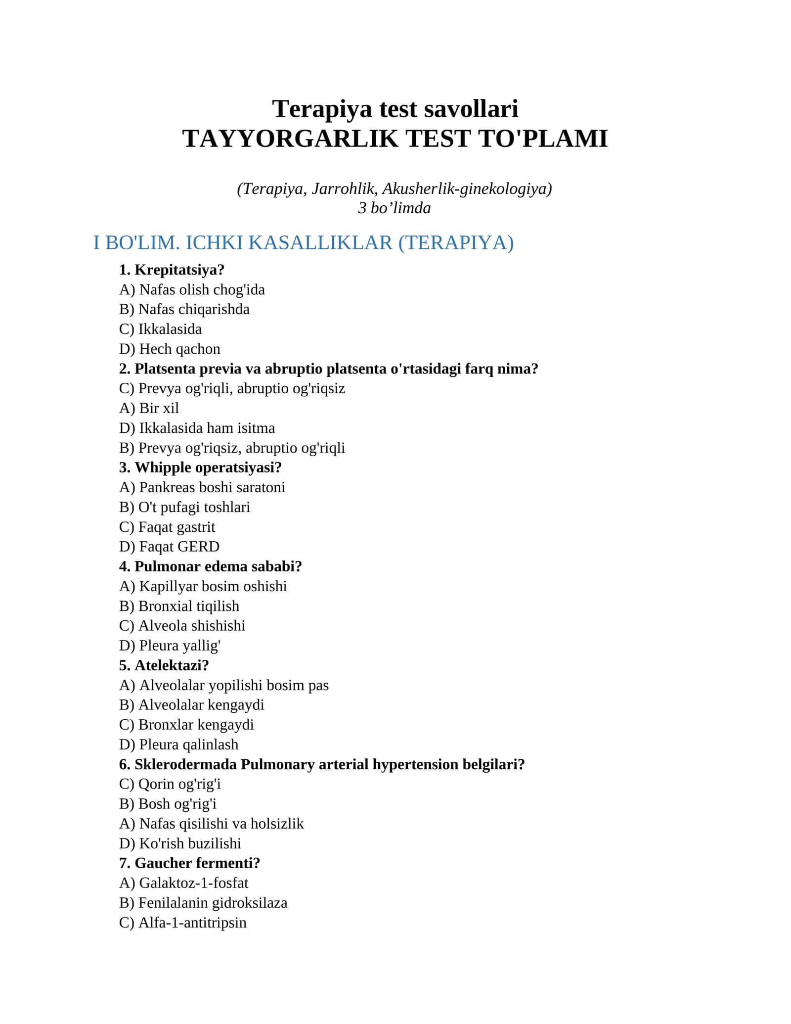Terapiya test savollari 1