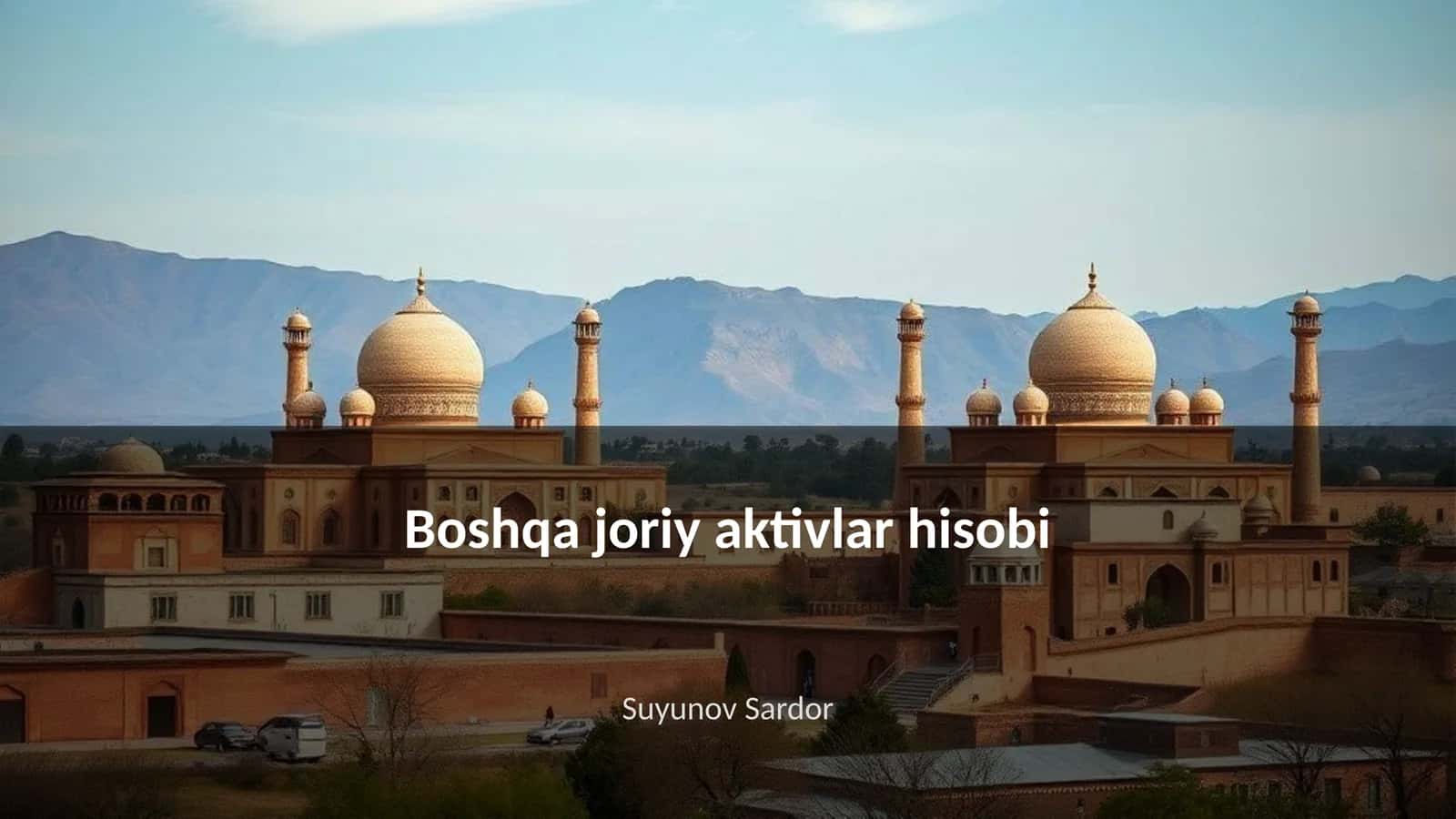 Boshqa joriy aktivlar hisobi 1