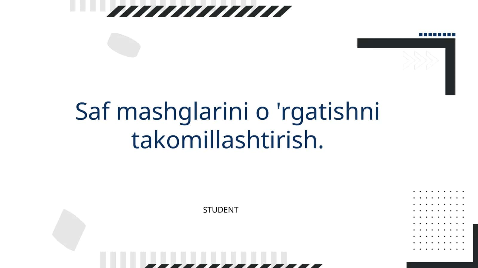Saf mashgʻlarini oʻrgatishni takomillashtirish 1