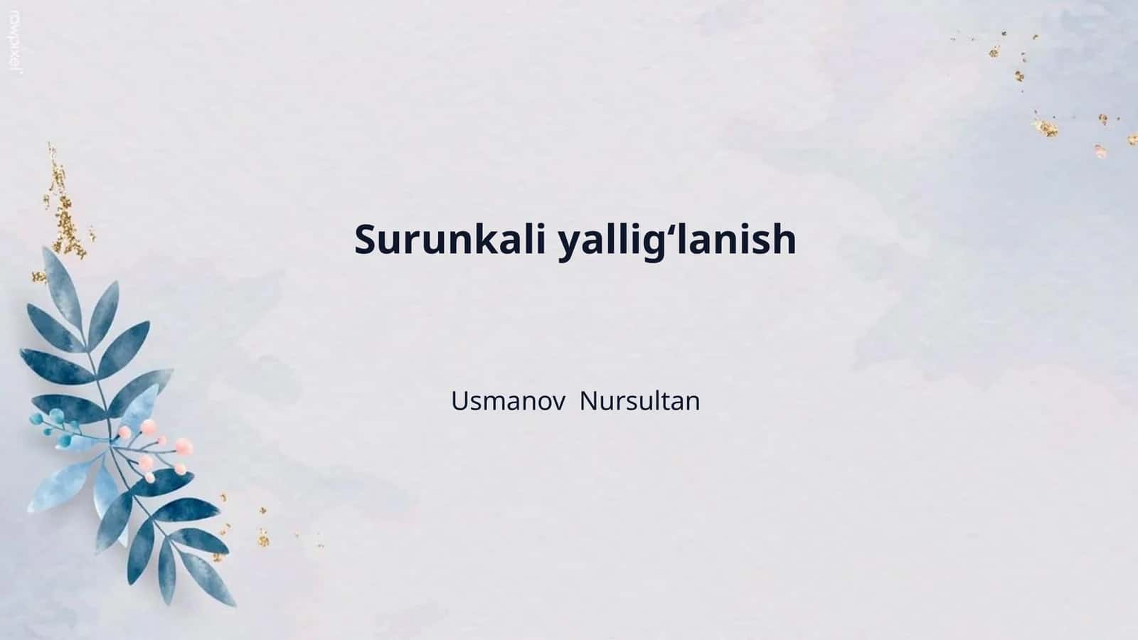 Surunkali yalligʻlanish 1