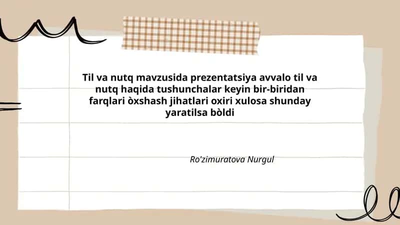 Til va nutq mavzusida prezentatsiya 1