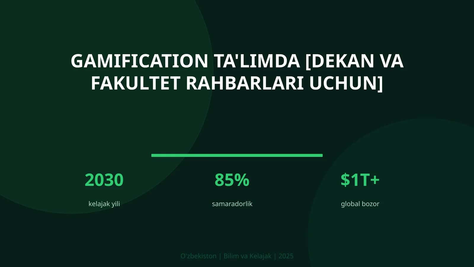 Gamification ta'limda [dekan va fakultet rahbarlari uchun] 1