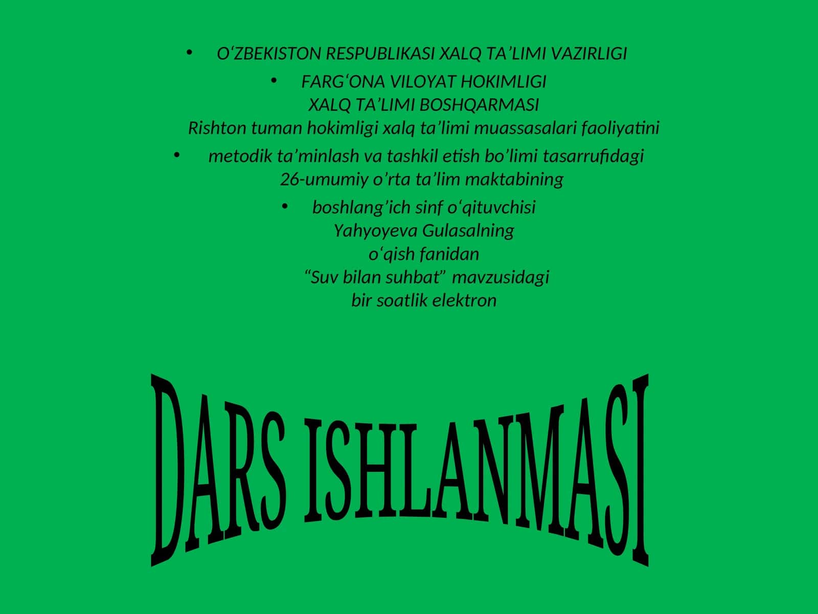 Su bilan suhbat 1