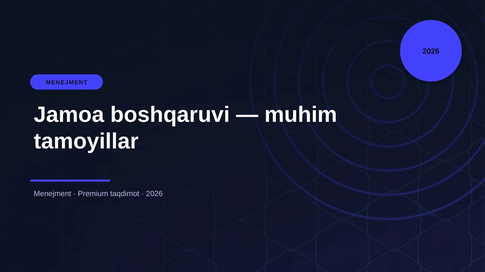 Jamoa boshqaruvi — muhim tamoyillar 1