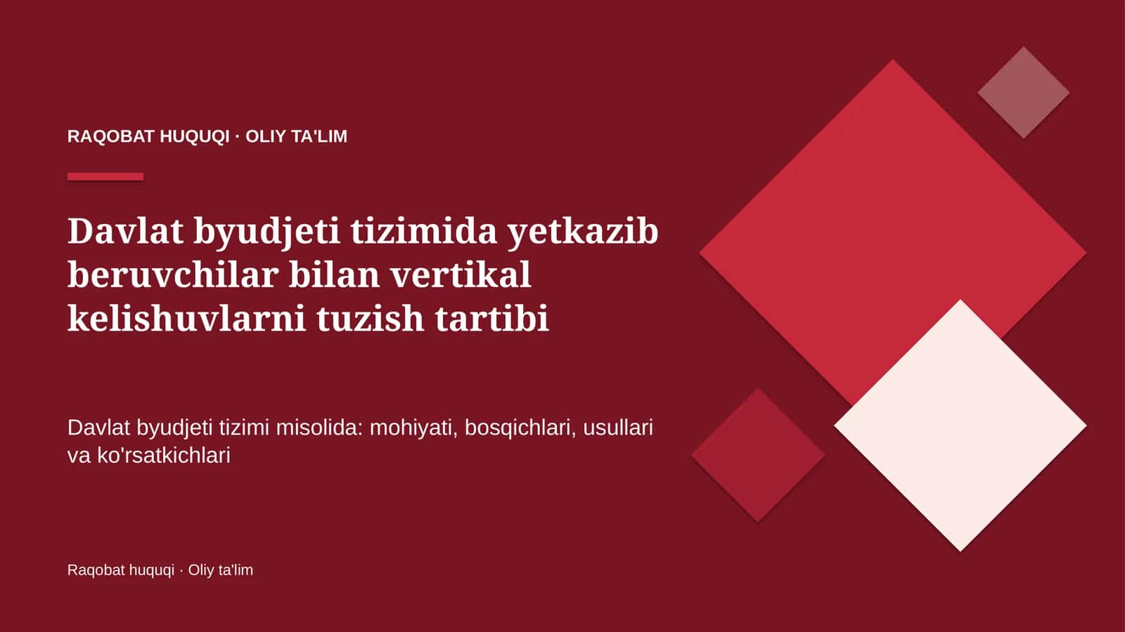 Davlat byudjeti tizimida yetkazib beruvchilar bilan vertikal kelishuvlarni tuzish tartibi 1
