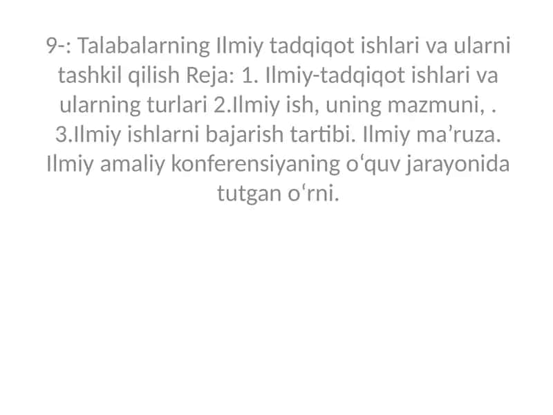 Ilmiy tadqiqot ishlari va ularni tashkil qilish 1