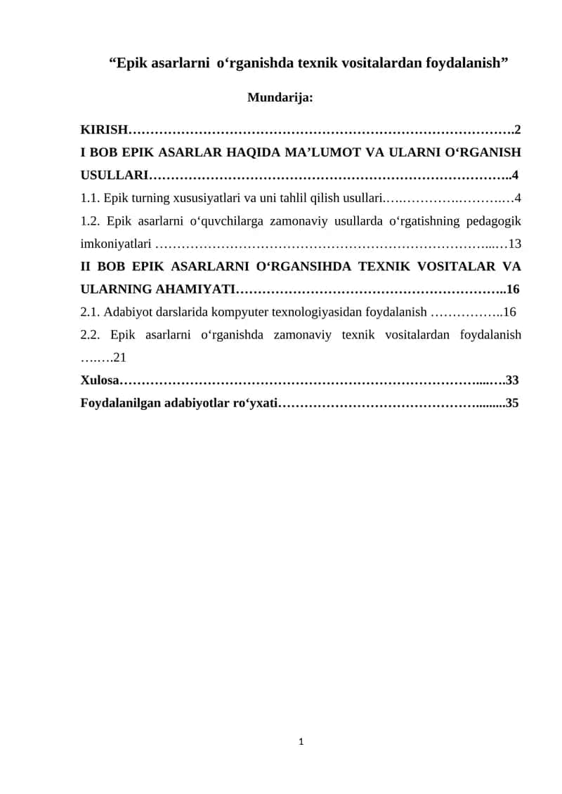Epik asarlarni o‘rganishda texnik vositalardan foydalanish 1