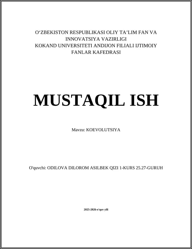 KOEVOLUTSIYA 1