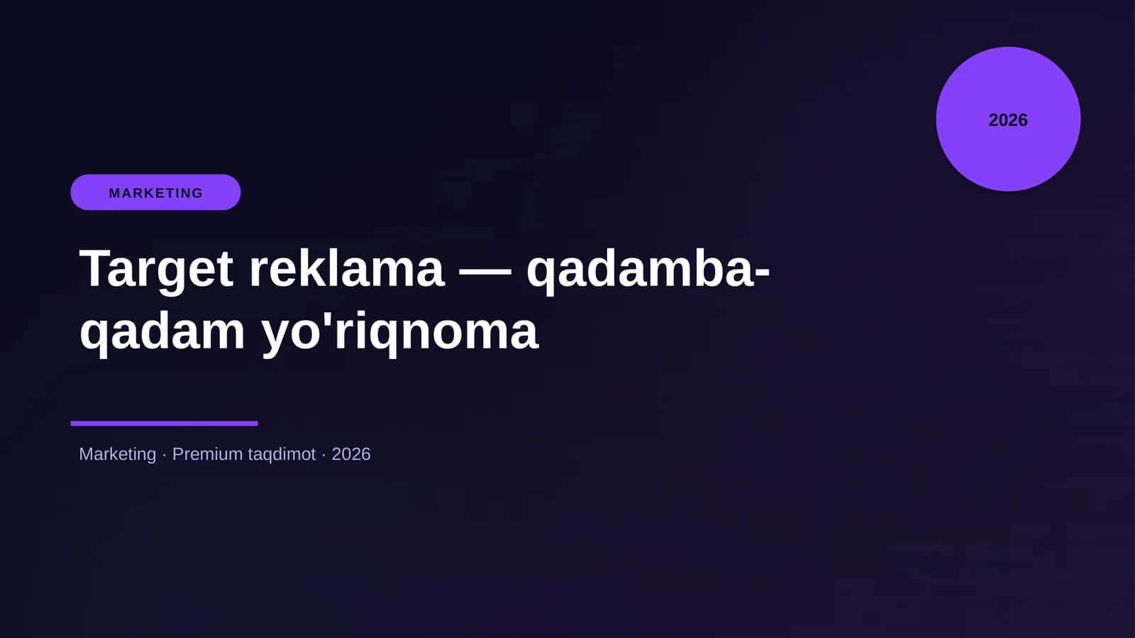 Target reklama — qadamba-qadam yo'riqnoma 1