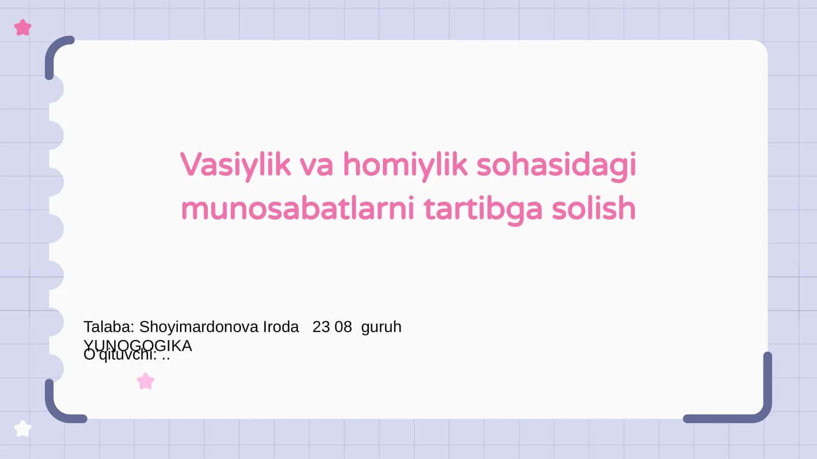 Vasiylik va homiylik sohasidagi munosabatlarni tartibga solish 1