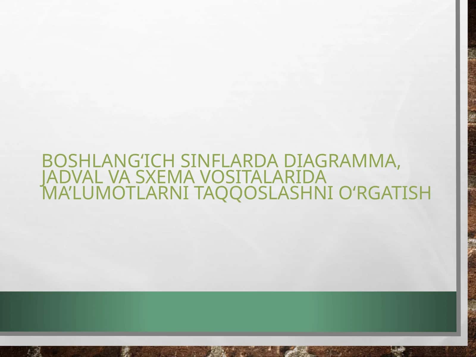 Diagramma, jadval va sxema 1