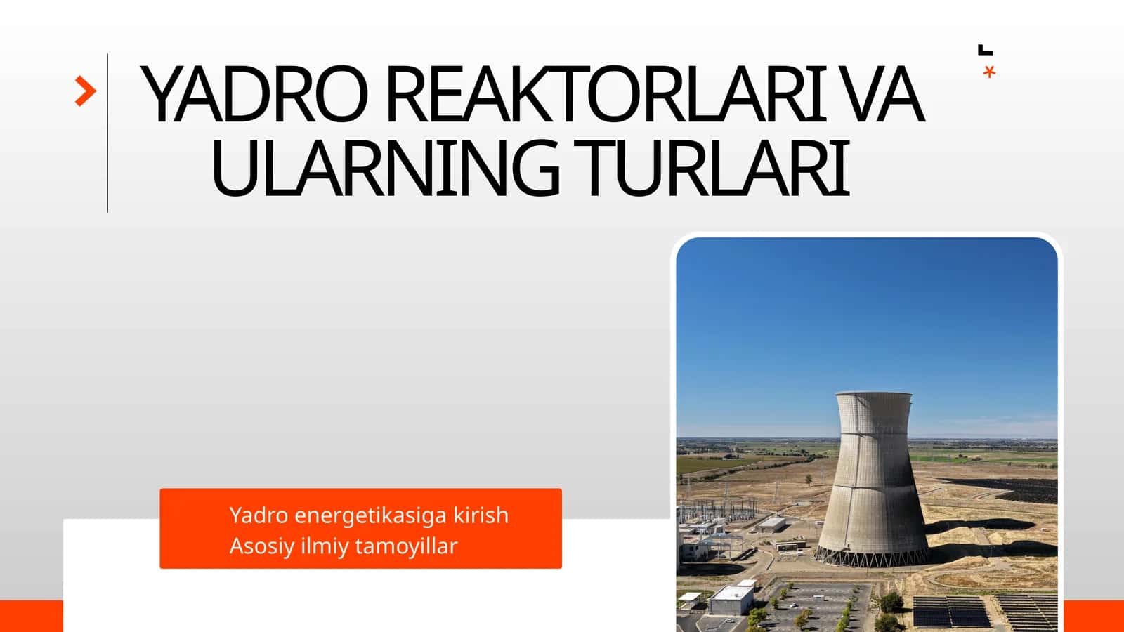 Yadro reaktorlari va ularning turlari | Fizika prezentatsiya PPT 1