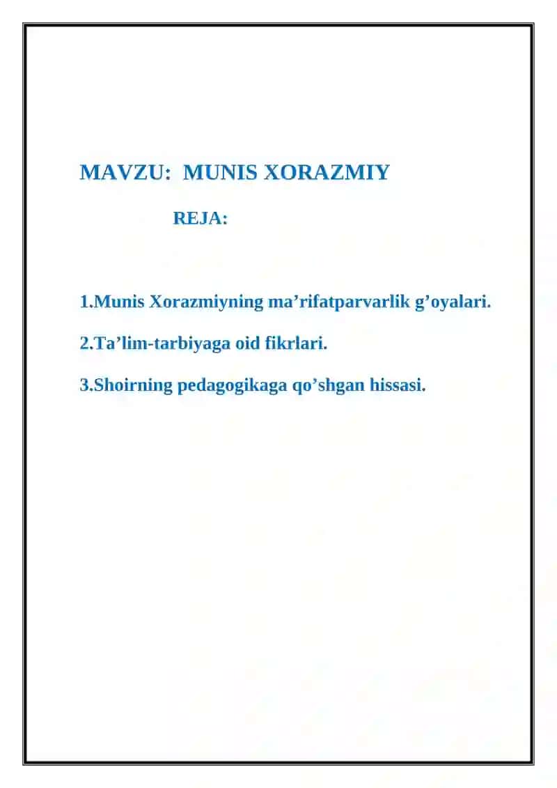 Munis Xorazmiy