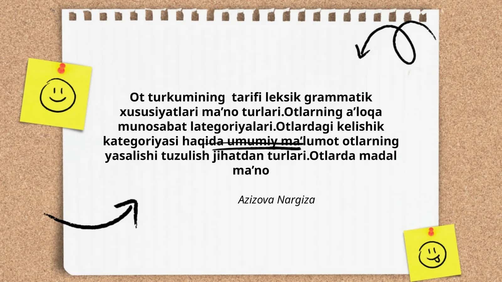 Ot turkumining tarifi leksik grammatik xususiyatlari ma’no turlari 1