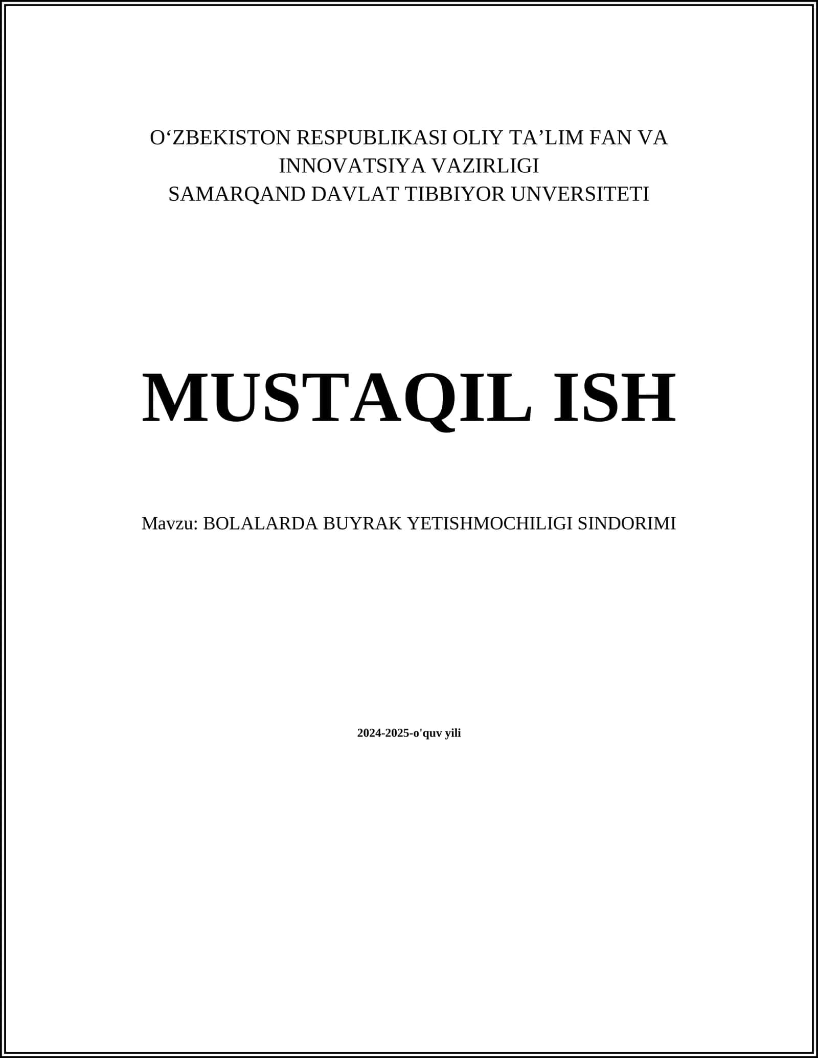 BOLALARDA BUYRAK YETISHMOCHILIGI SINDORIMI 1