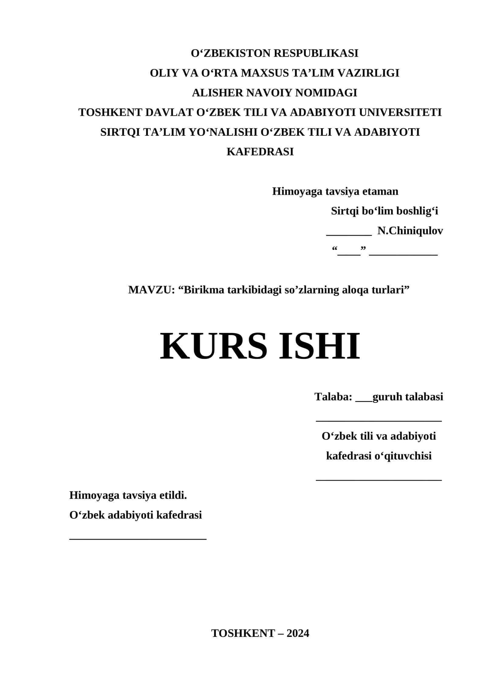 Birikma tarkibidagi so’zlarning aloqa turlari 1
