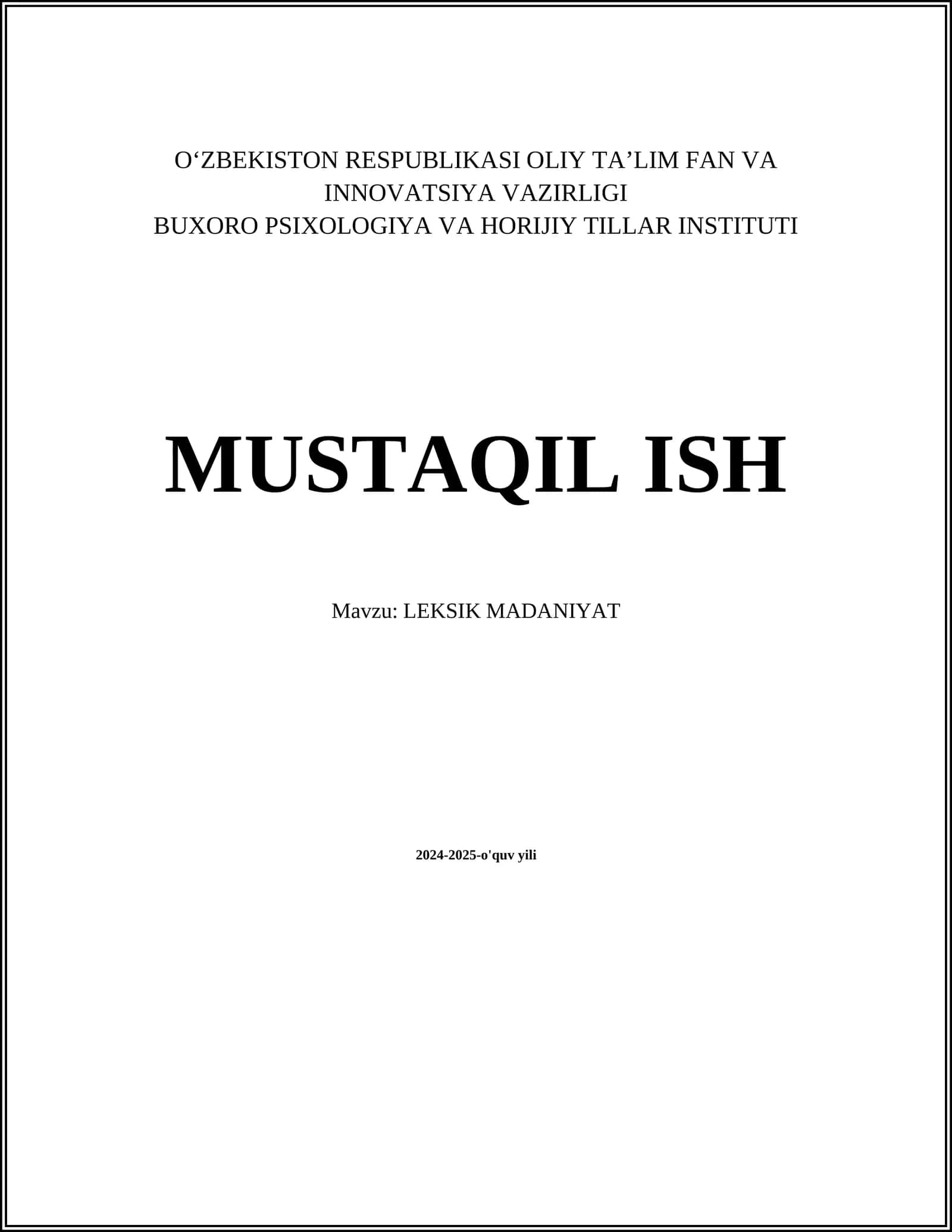 LEKSIK MADANIYAT 1