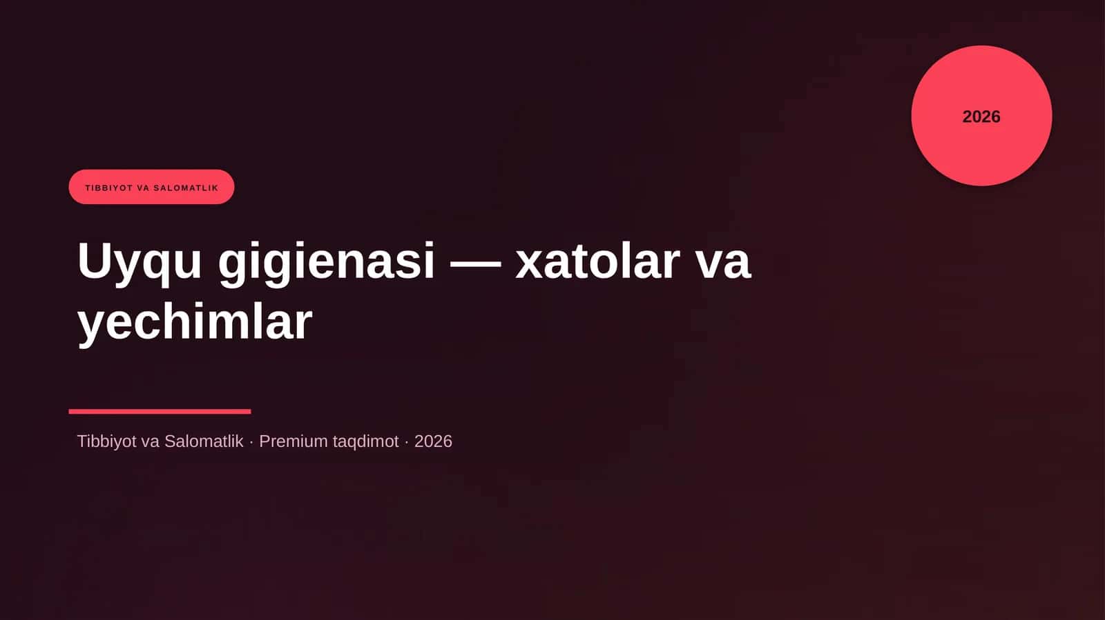 Uyqu gigienasi — xatolar va yechimlar 1