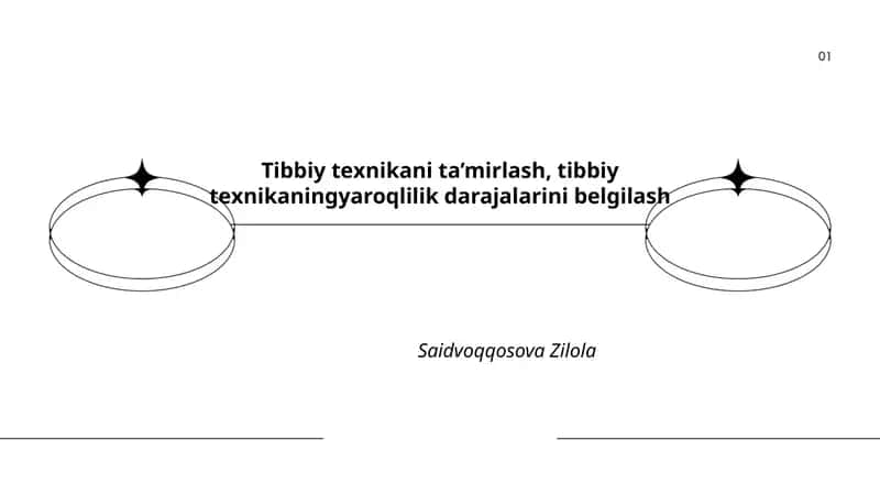 Tibbiy tеxnikani ta’mirlash, tibbiy tеxnikaningyaroqlilik darajalarini bеlgilash 1