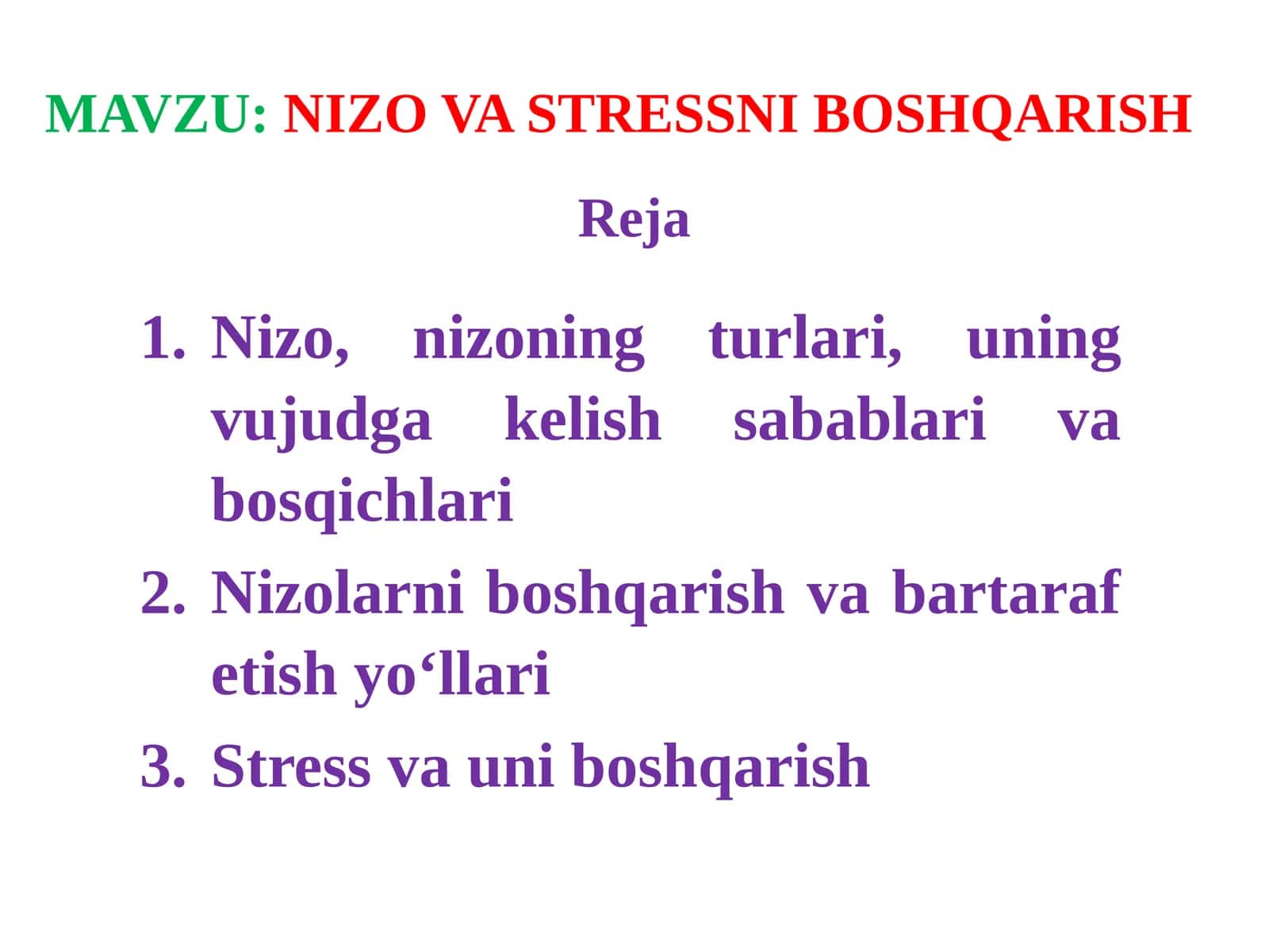 NIZO VA STRESSNI BOSHQARISH 1