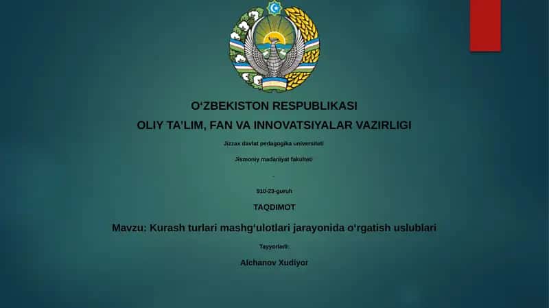 Kurash turlari mashg‘ulotlari jarayonida o‘rgatish uslublari 1