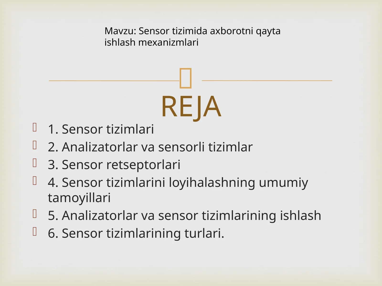 Sensortizimida axborotni qayta ishlash mexanizmlari 1