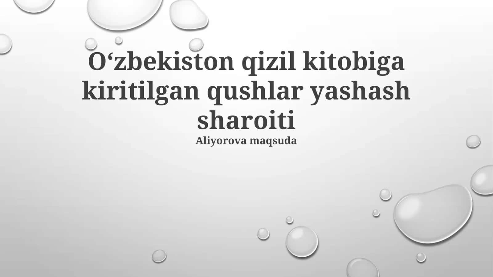 Oʻzbekiston Qizil kitobiga kiritilgan qushlar yashash sharoiti 1