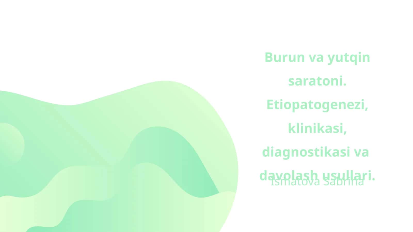 Burun va yutqin saratoni 1