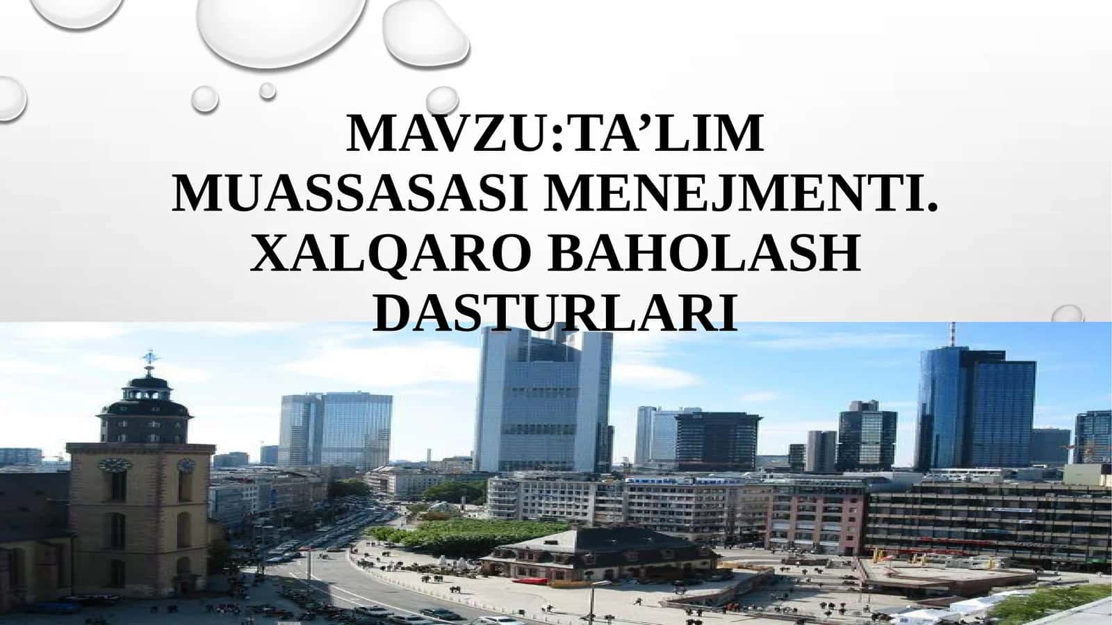 Ta’lim muassasasi menejmenti, Xalqaro baholash dasturlari 1