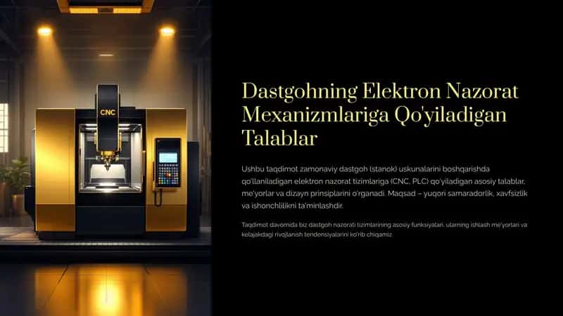 Dastgohning Elektron Nazorat Mexanizmlariga Qo'yiladigan Talablar 1