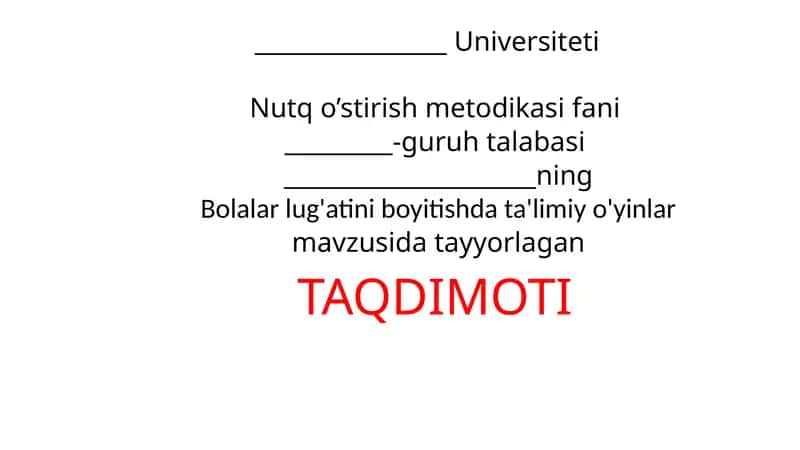 Bolalar Lug‘atini Boyitishda Ta’limiy O‘yinlar 1