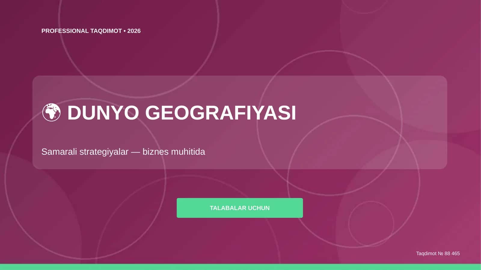 DUNYO GEOGRAFIYASI 1