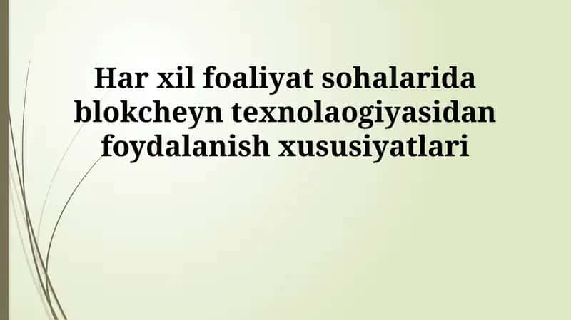 Blokcheyn texnologiyasining mohiyati va asoslari 1