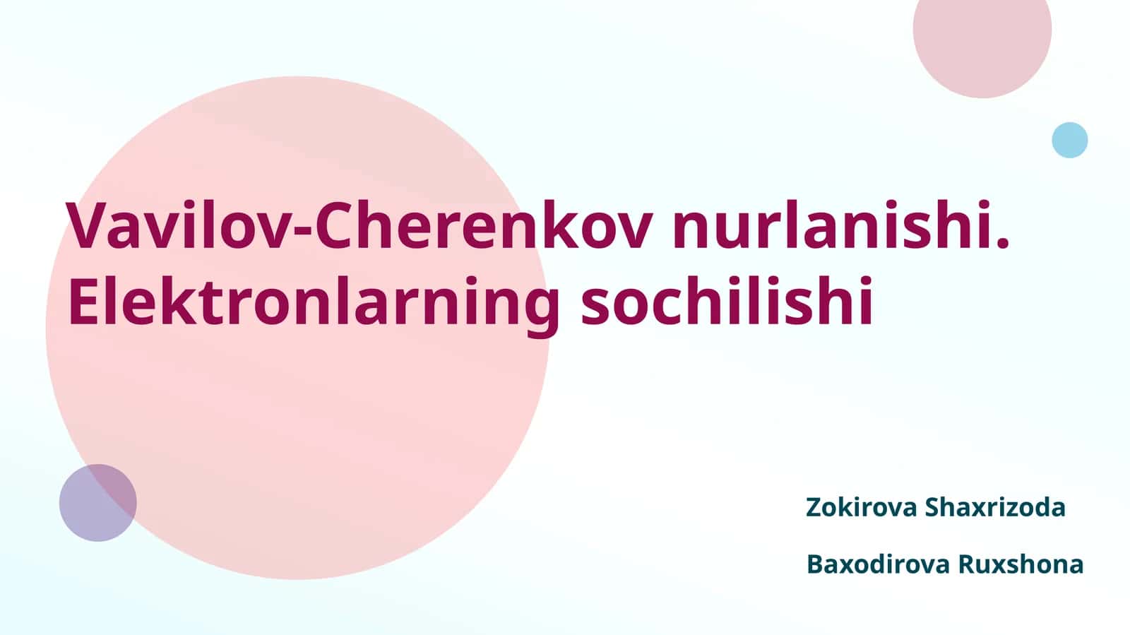 Vavilov–Cherenkov nurlanishi 1