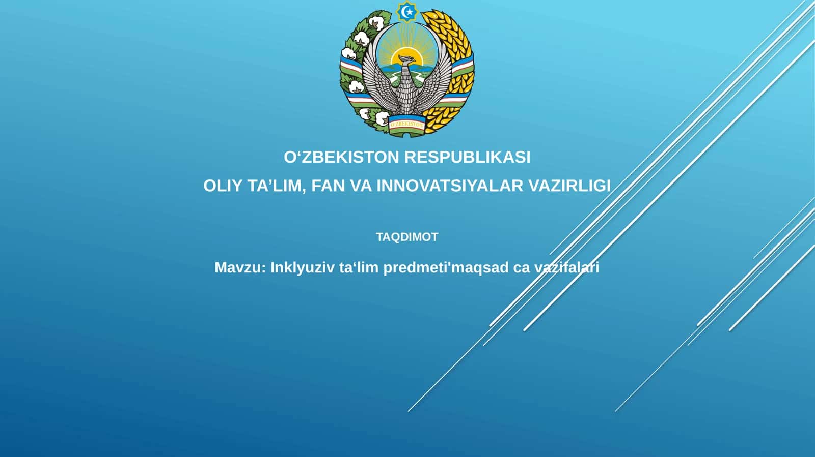Inklyuziv ta‘lim predmeti'maqsadcavazifalari 1