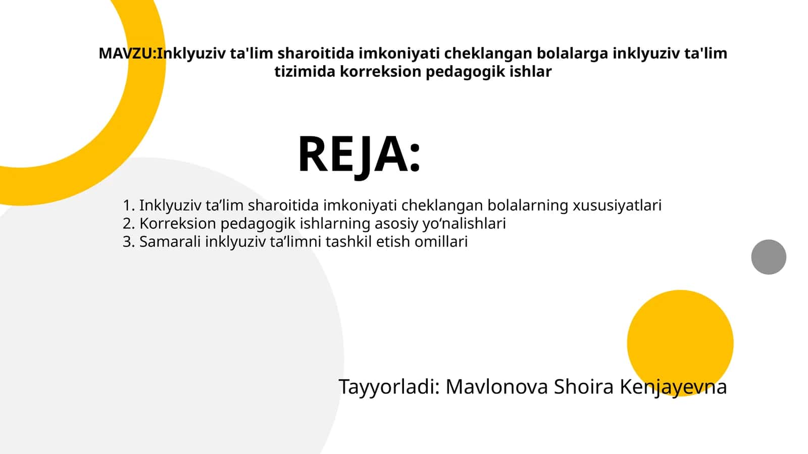 Inklyuziv ta'lim sharoitida imkoniyati cheklangan bolalarga inklyuziv ta'lim tizimida korreksion pedagogik ishlar 1