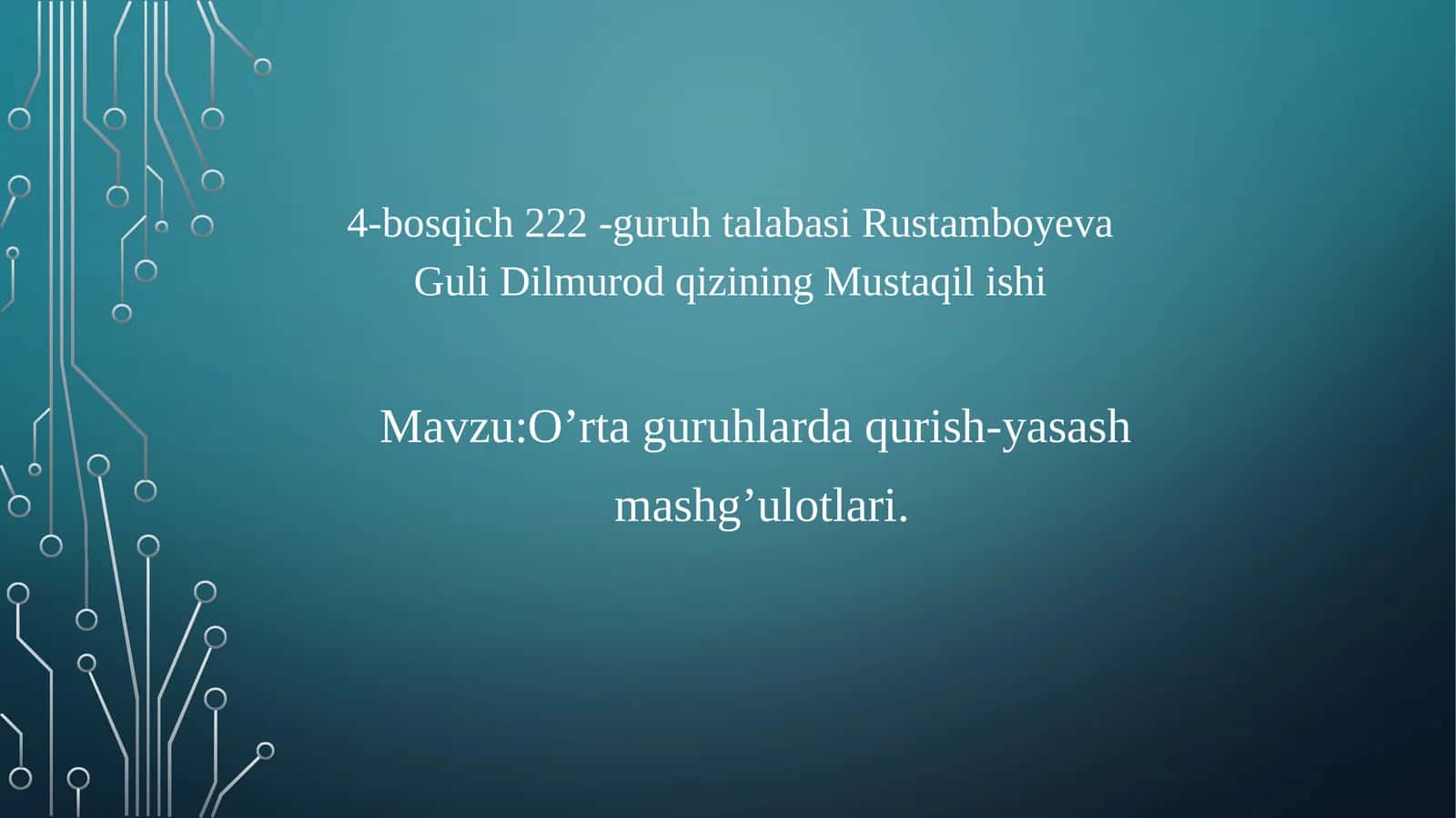 O’rta guruhlarda qurish-yasash mashg’ulotlari 1