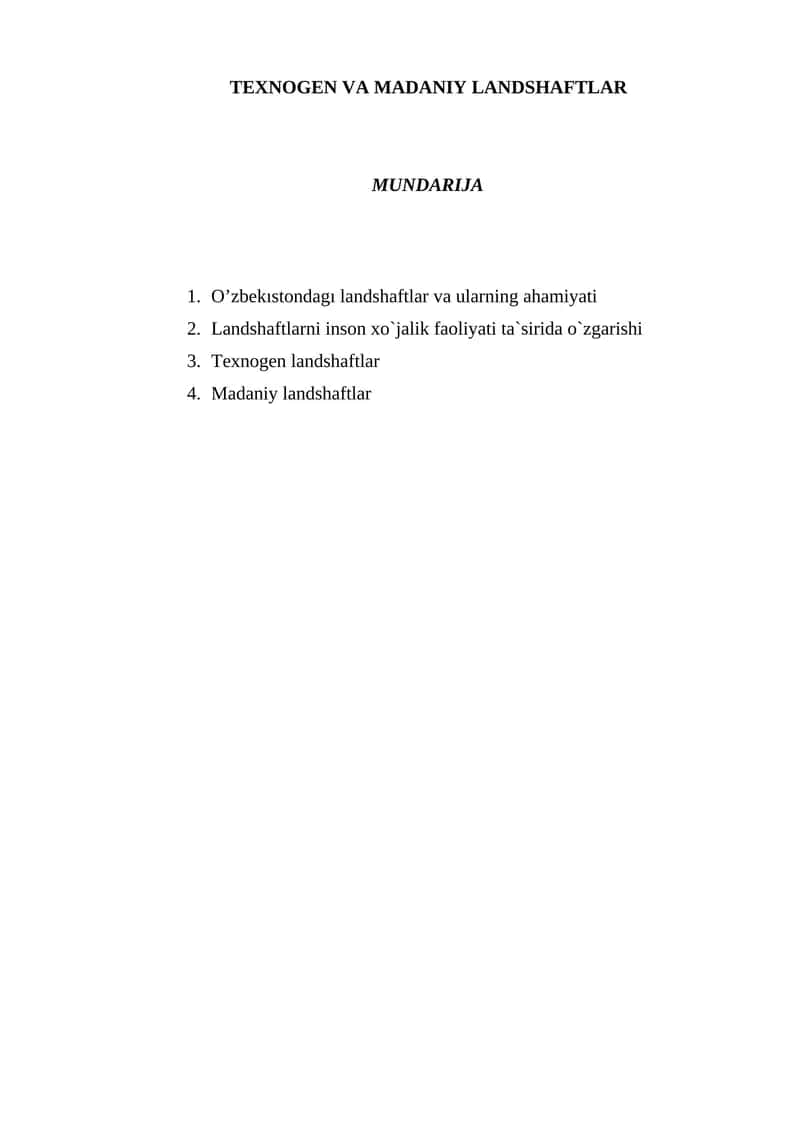 TEXNOGEN VA MADANIY LANDSHAFTLAR 1