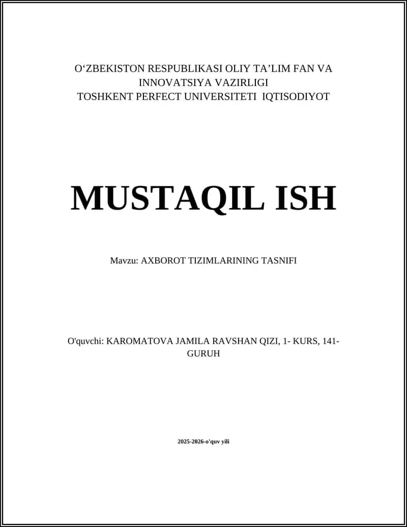 Funktsional axborot tizimlari 1