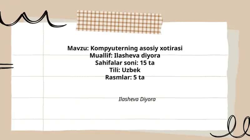 Kompyuterning asosiy xotirasi 1