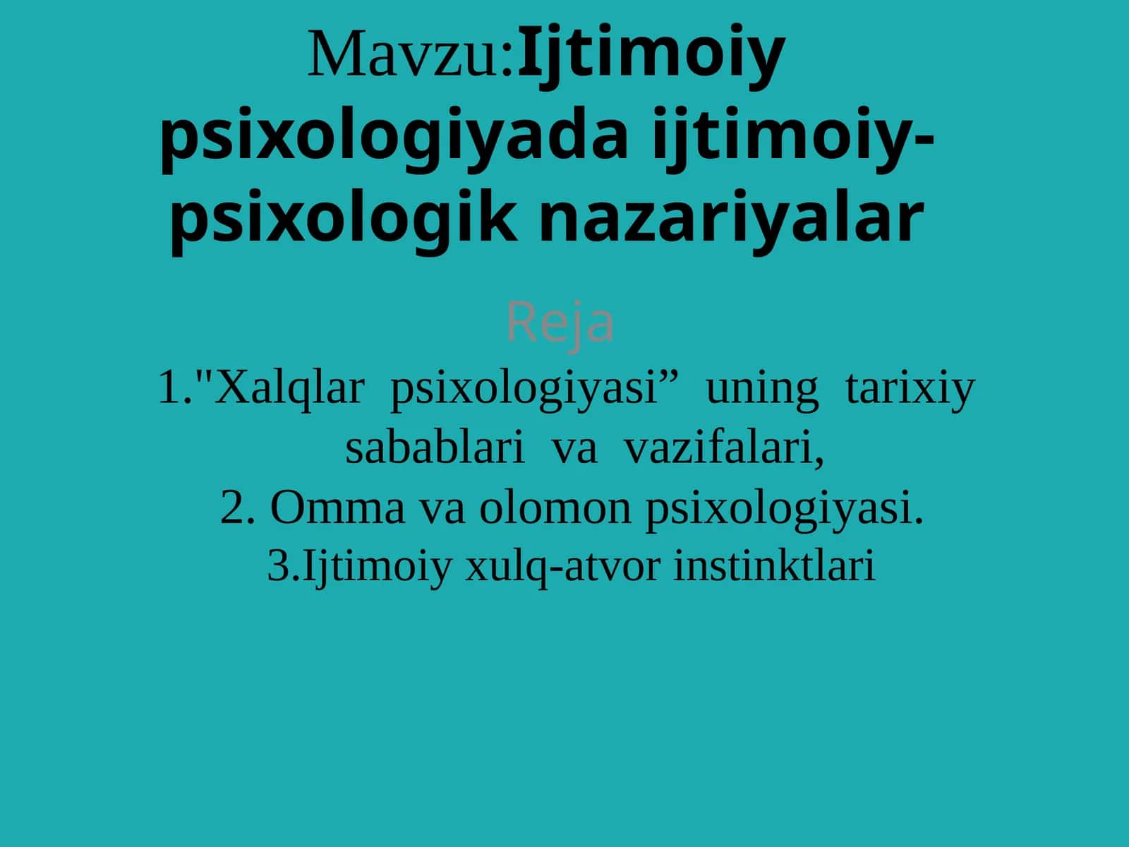 Ijtimoiy psixologiyada ijtimoiy-psixologik nazariyalar 1