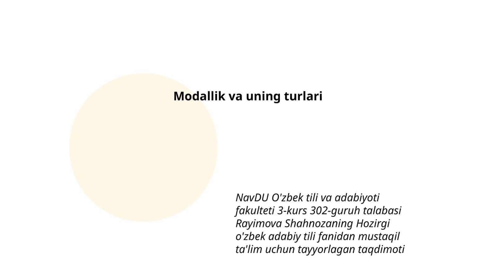 Modallik va uning turlari 1
