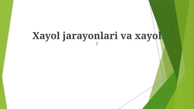 Tasavvur va ruhiy salomatlik 1