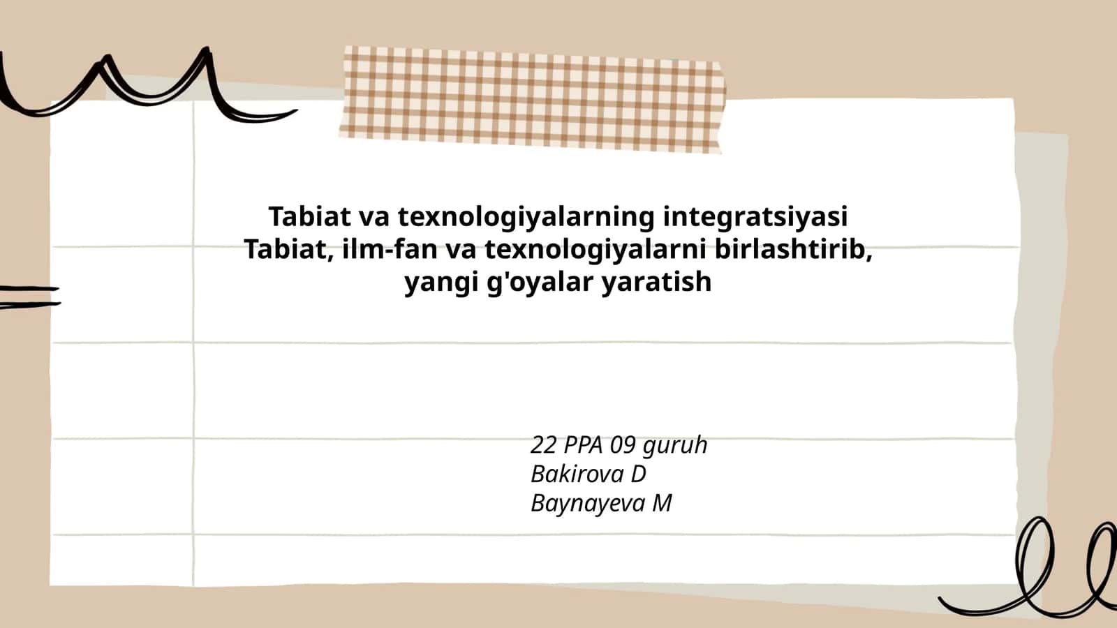 Tabiat va texnologiyalarning integratsiyasi 1