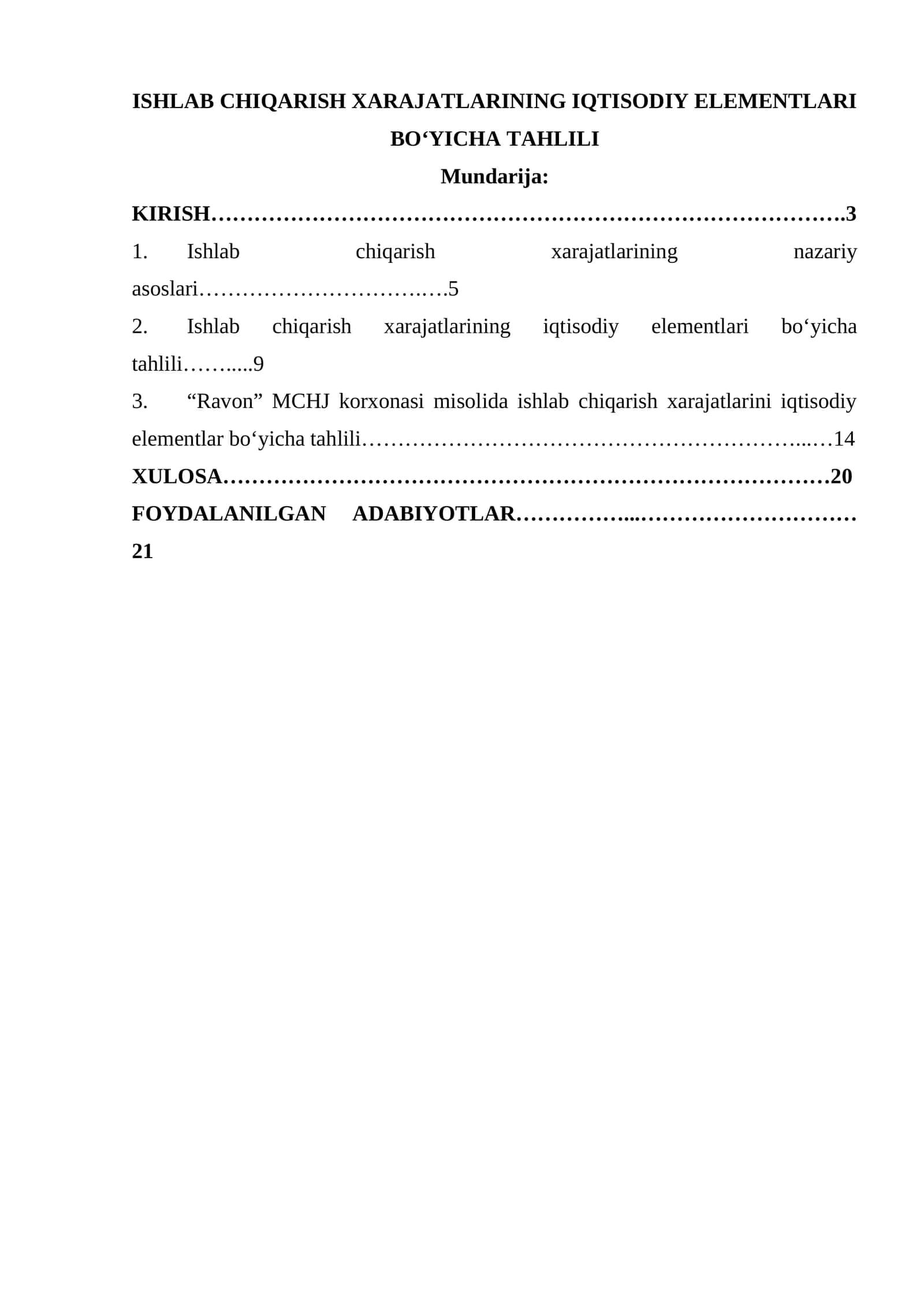 Ishlab chiqarish xarajatlarining iqtisodiy elementlari bo‘yicha tahlili 1