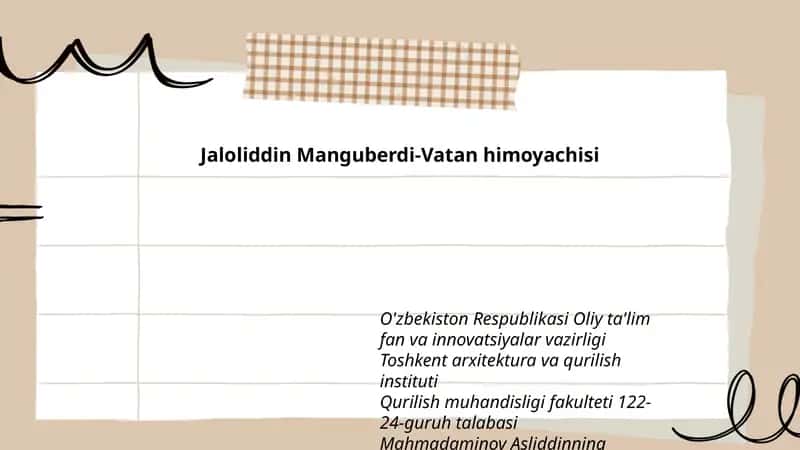 O'zbekistonning eng yangi tarixi fanidan mustaqil ishi 1