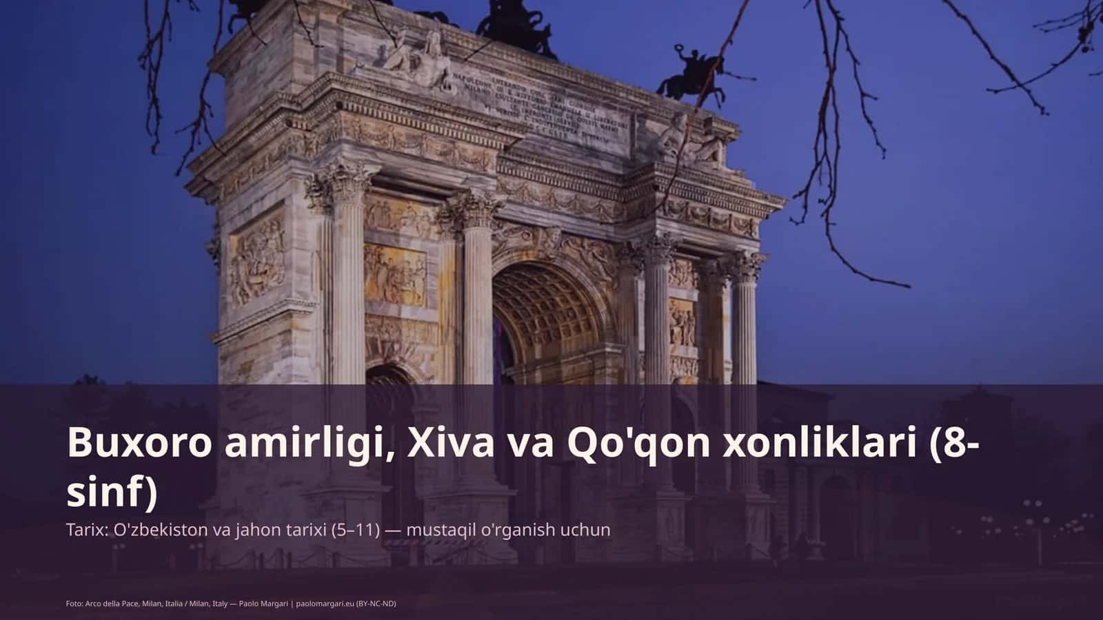 Buxoro amirligi, Xiva va Qo'qon xonliklari (8-sinf) 1